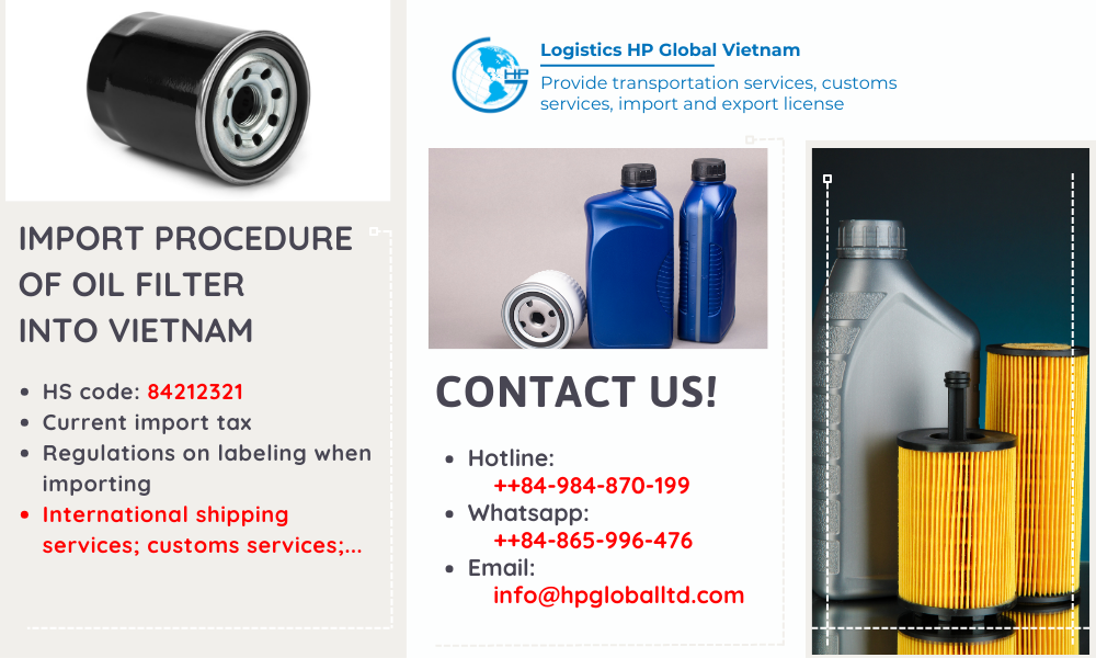 Import duty and procedures Oil filter Vietnam