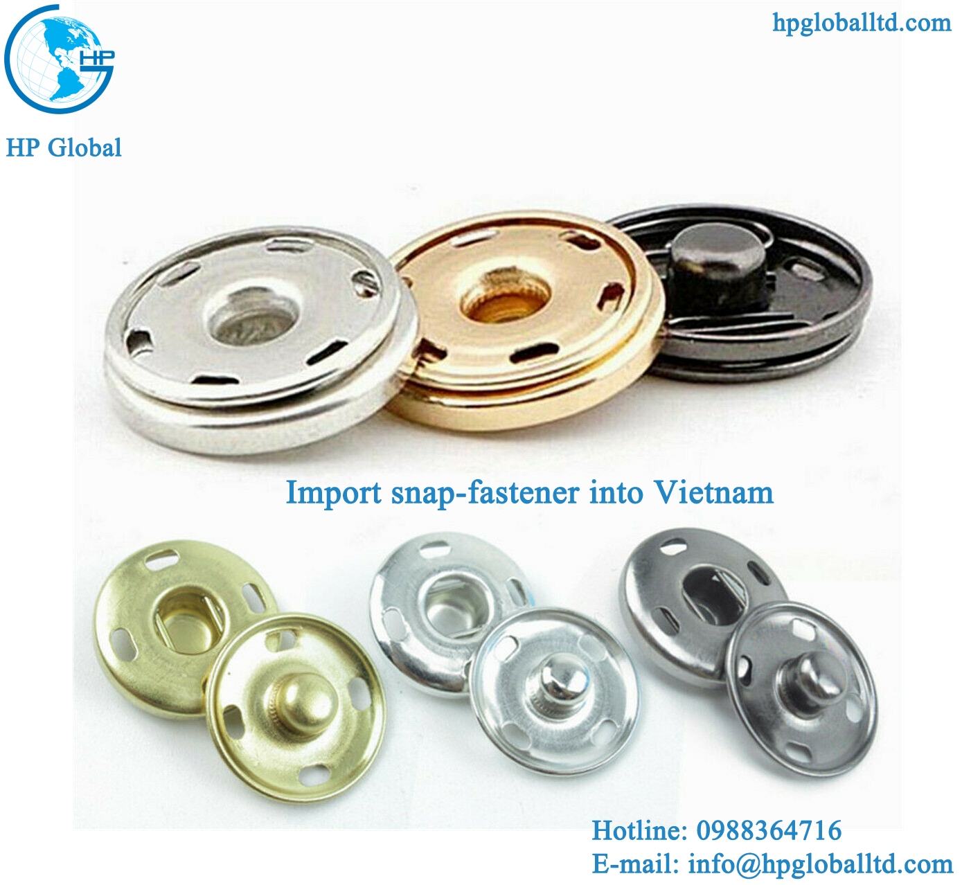 Import snap-fastener into Vietnam 