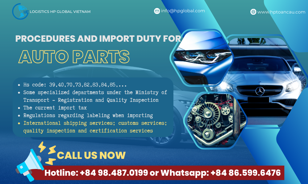 Procedures and import duty for Auto parts into Vietnam