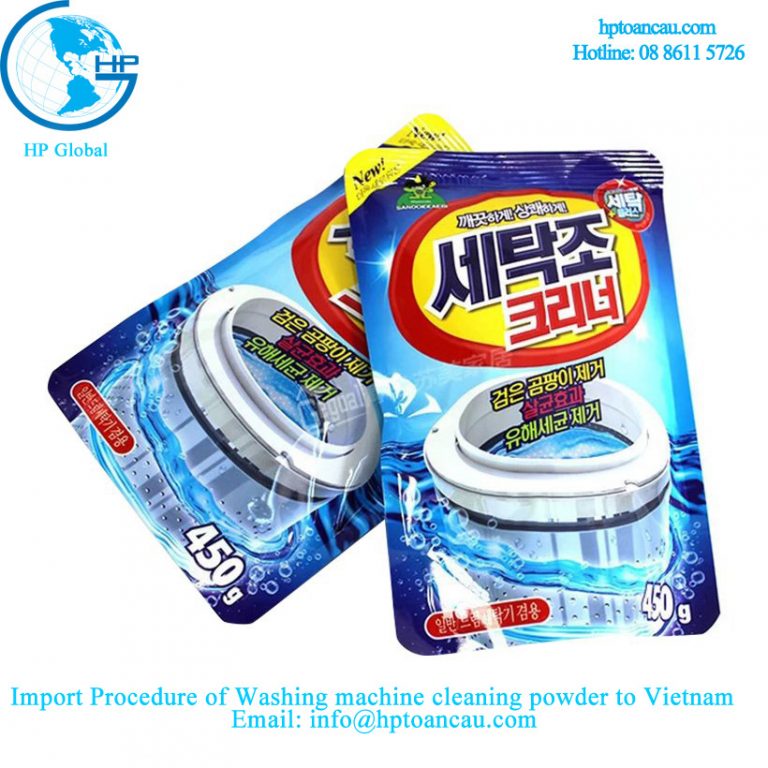 Import duty and procedures for Washing machine cleaning powder to