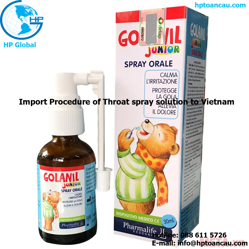 Import Procedure of Throat spray solution to Vietnam 