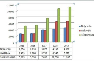Kim ngạch xuất nhập khẩu Việt Nam - Ấn Độ giai đoạn 2015 -2019