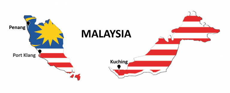 Main sea ports of Malaysia