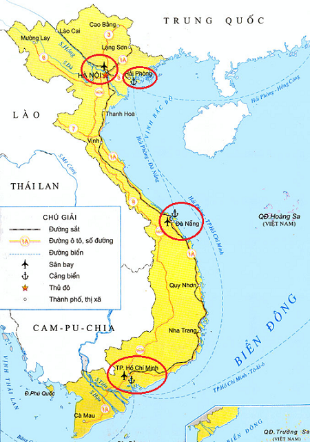 Vietnam shipping maps