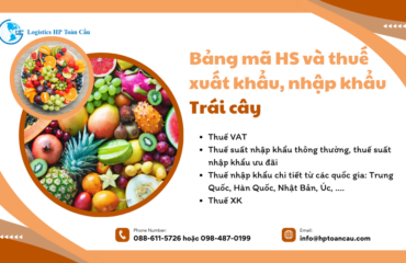 Bảng mã HS và thuế xuất khẩu, nhập khẩu trái cây