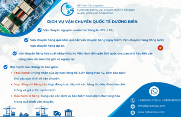 Dịch vụ vận chuyển quốc tế đường biển