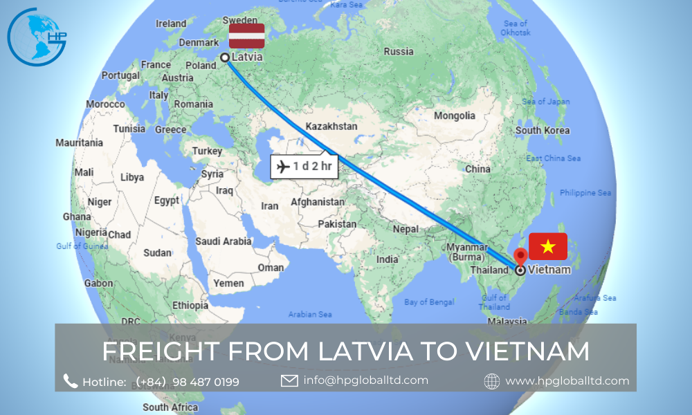 Freight from Latvia to Vietnam