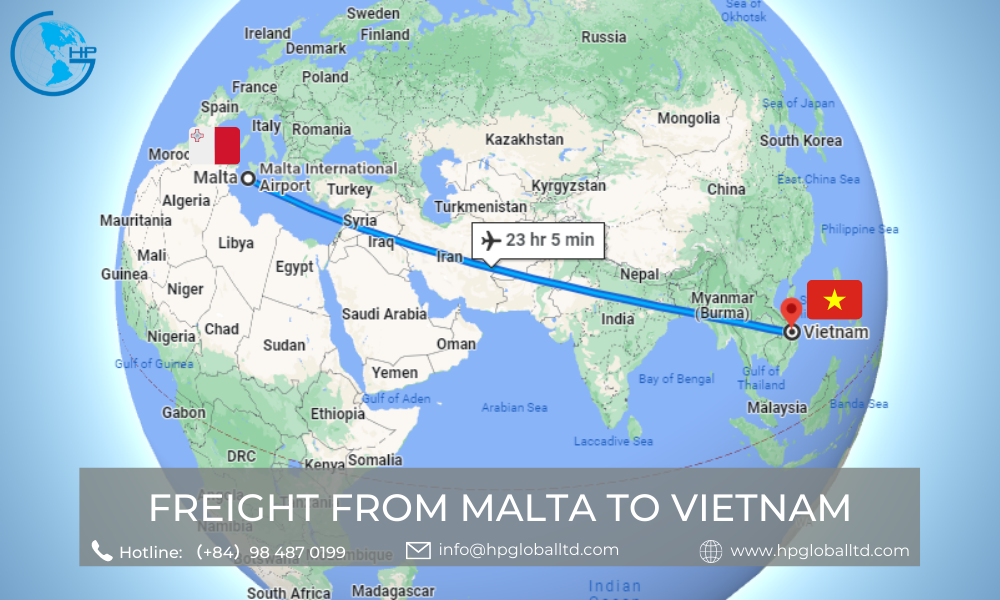 Freight from Malta to Vietnam
