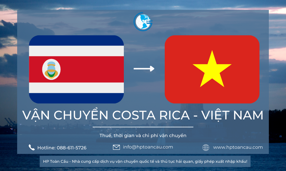 Giá vận chuyển hàng hóa nhập khẩu Costa Rica – Việt Nam