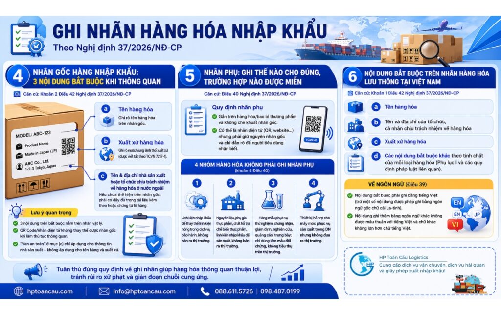 Chi tiết nội dung bắt buộ có trên nhãn hàng hóa nhập khẩu