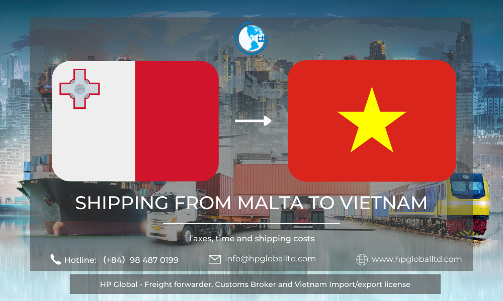 Shipping from Malta to Vietnam