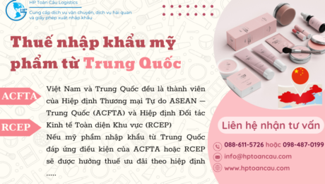 thuế nhập khẩu mỹ phẩm từ Trung Quốc