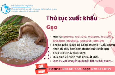 Thủ tục và thuế xuất khẩu Gạo