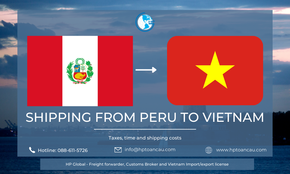 Shipping from Peru to Vietnam