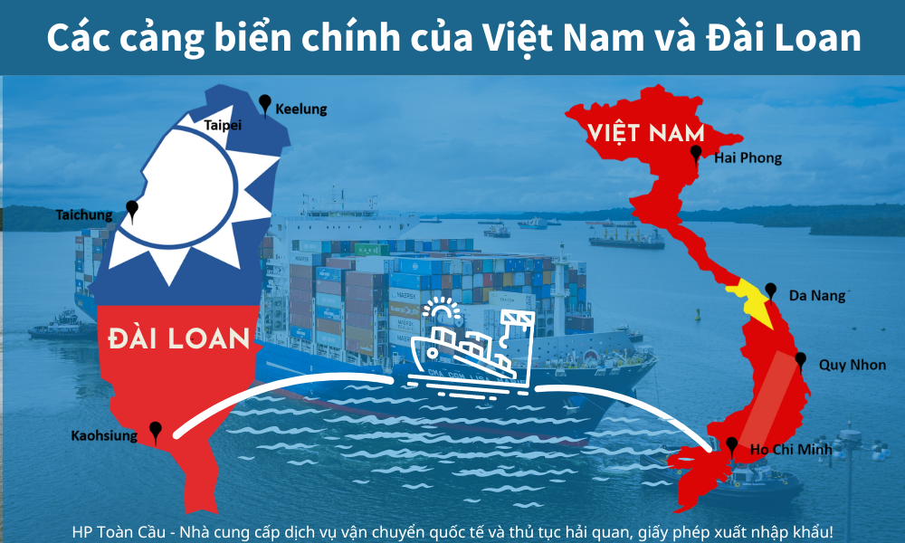 Các cảng biển chính của Việt Nam và Đài Loan