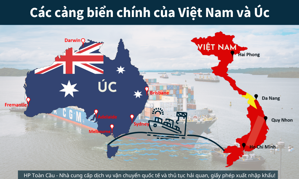 Các cảng biển chính của Việt Nam và Úc