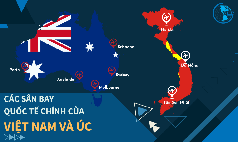 Các sân bay quốc tế chính của Việt Nam và Úc