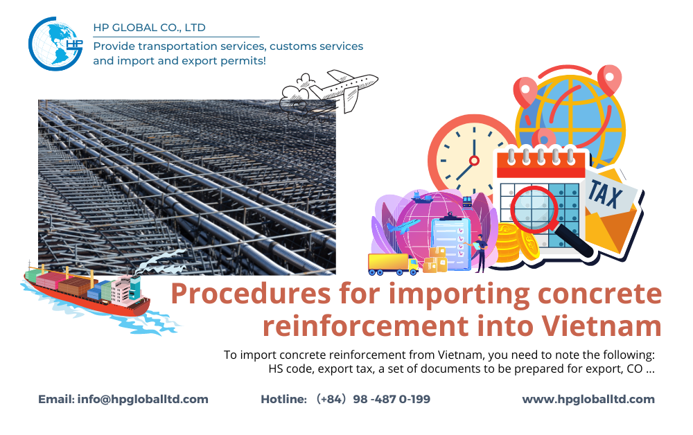 import concrete reinforcement (rebars) to Vietnam