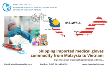 Shipping imported medical gloves commodity from Malaysia to Vietnam