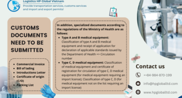 Customs documents for importing medical equipment
