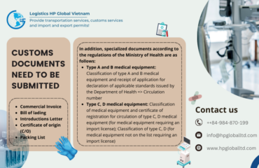 Customs documents for importing medical equipment