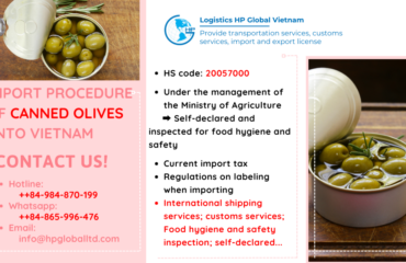 Import duty and procedures Canned olives Vietnam