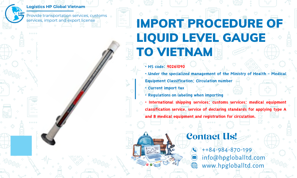 Import duty and procedures Liquid level gauge Vietnam