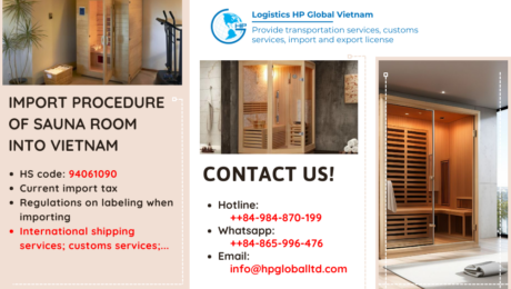 Import duty and procedures Sauna room Vietnam