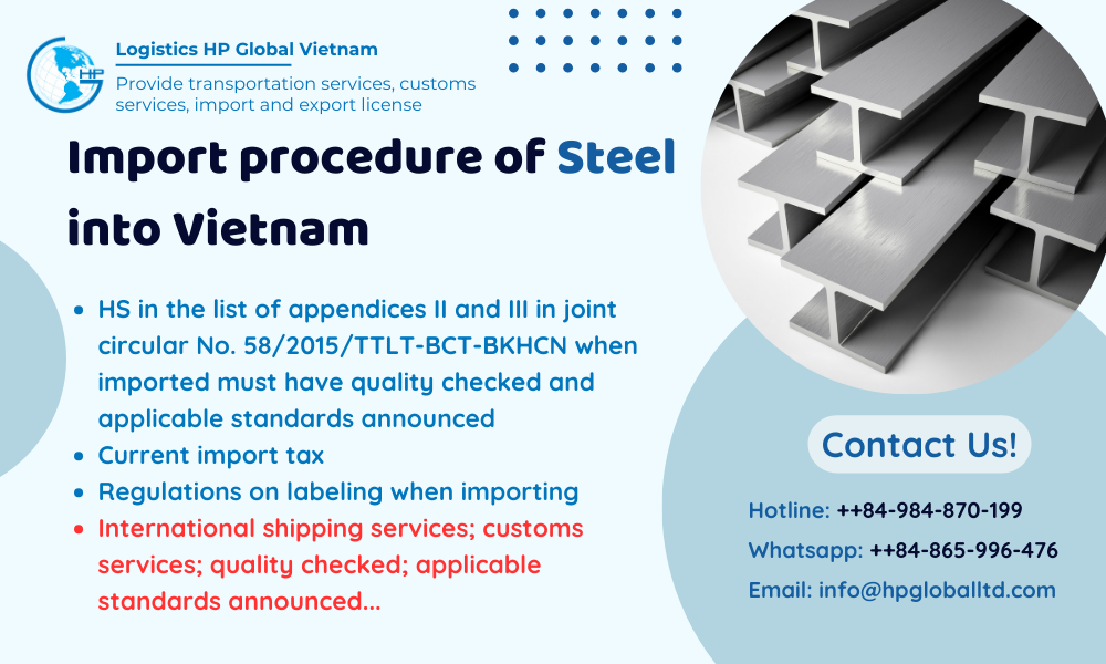 Import duty and procedures Steel Vietnam