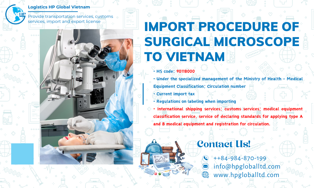 Import duty and procedures Surgical microscope Vietnam