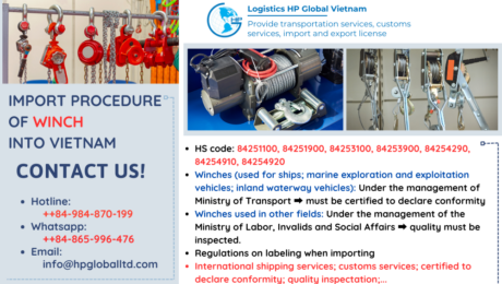 Import duty and procedures Winch Vietnam