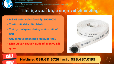 Thủ tục và thuế xuất khẩu cuộn vòi chữa cháy