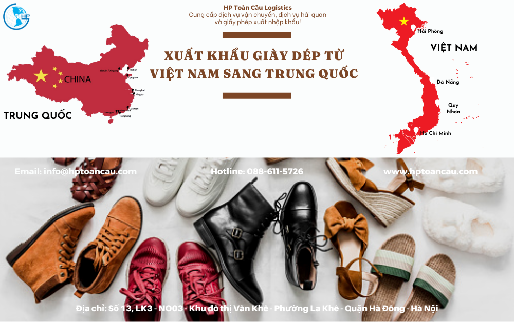 Vận chuyển Giày dép xuất khẩu từ Việt Nam sang Trung Quốc