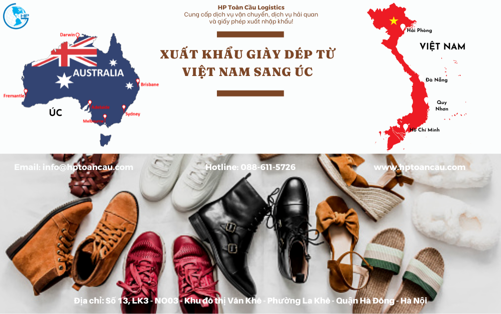Vận chuyển Giày dép xuất khẩu từ Việt Nam sang Úc