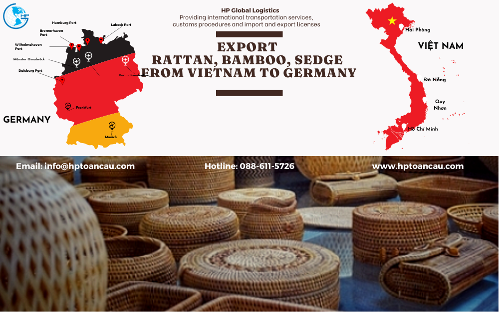 Shipping Rattan, Bamboo, Sedge Vietnam to German