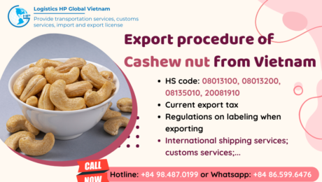 Procedures, duty and freight for exporting Cashew nut from Vietnam