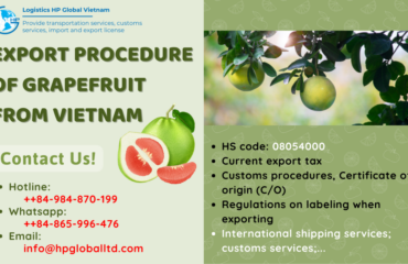 Procedures, duty and freight for exporting Grapefruit from Vietnam