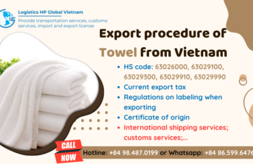 Procedures, duty and freight for exporting Towel from Vietnam