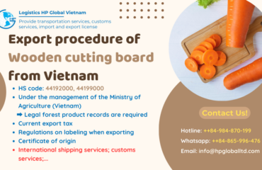 Procedures, duty and freight for exporting Wooden cutting board from Vietnam