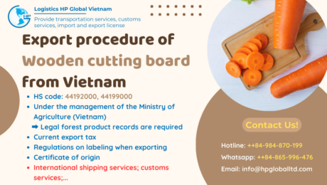 Procedures, duty and freight for exporting Wooden cutting board from Vietnam