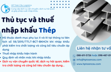 Thủ tục và thuế nhập khẩu Thép