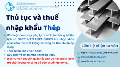 Thủ tục và thuế nhập khẩu Thép