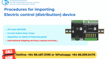 Import duty and procedures of electric control (Distribution) device