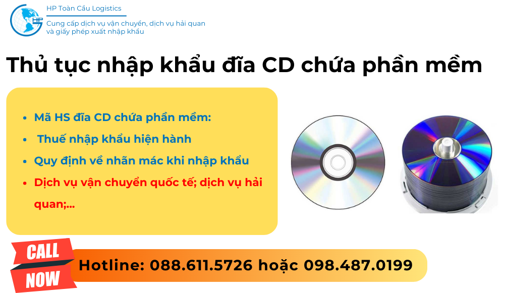 Thủ tục và thuế nhập khẩu đĩa CD chứa phần mềm