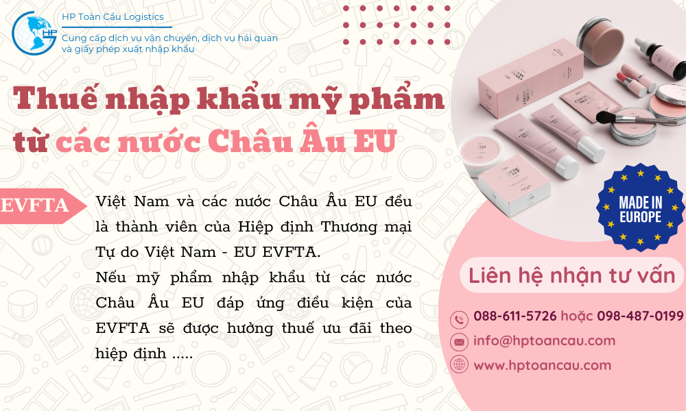 thuế nhập khẩu mỹ phẩm từ các nước EU