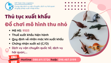 Thủ tục và thuế xuất khẩu Đồ chơi mô hình thu nhỏ