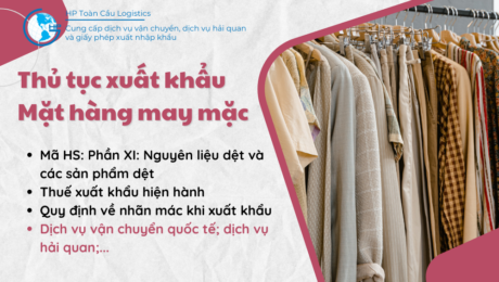 Thủ tục và thuế xuất khẩu Mặt hàng may mặc