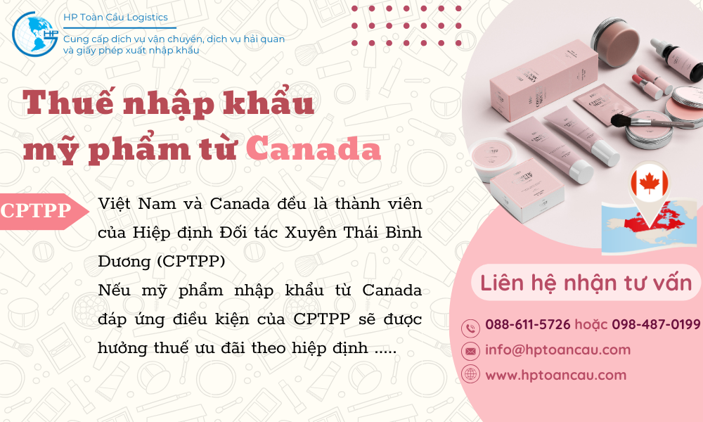 thuế nhập khẩu mỹ phẩm từ Canada