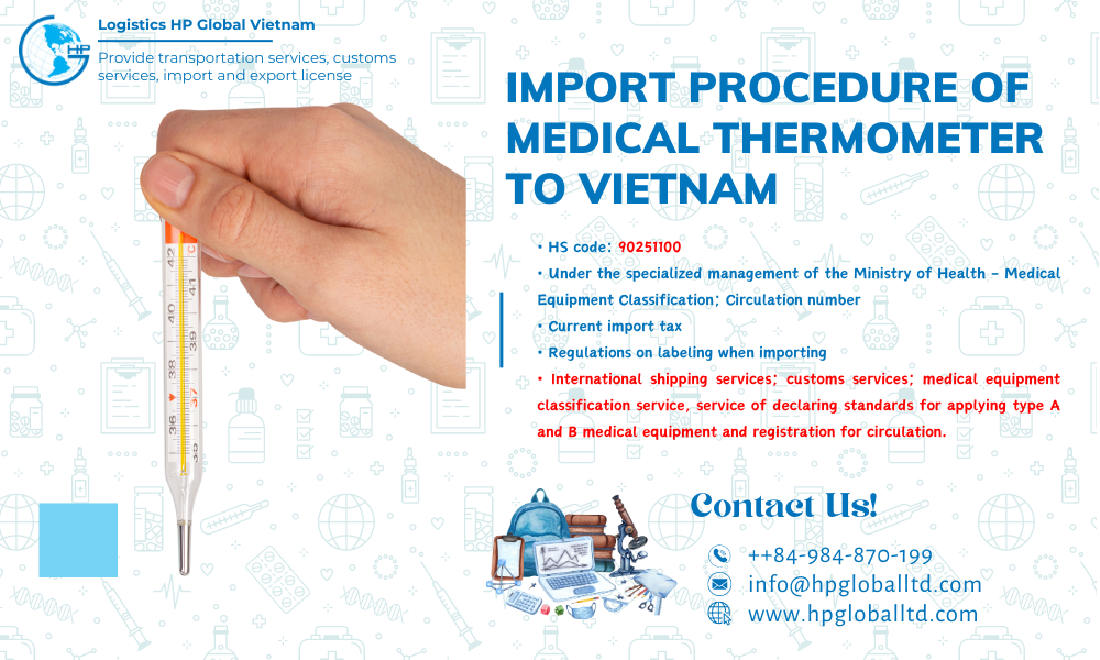 Import duty and procedures Medical thermometer Vietnam