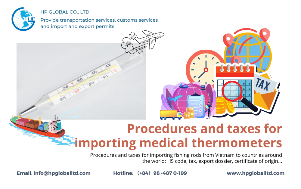 Procedures and taxes for importing medical thermometers